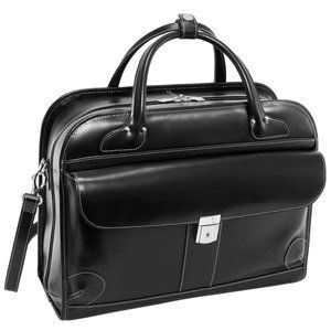 15” Leather Detachable-Wheeled Laptop Case "Lakewood" by McKlein USA